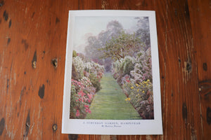 Vintage Botanical Print - A Suburban Garden