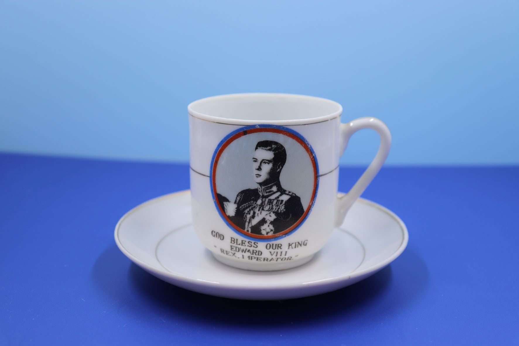 Small Demitasse Size Cup And Saucer - King Edward VIII