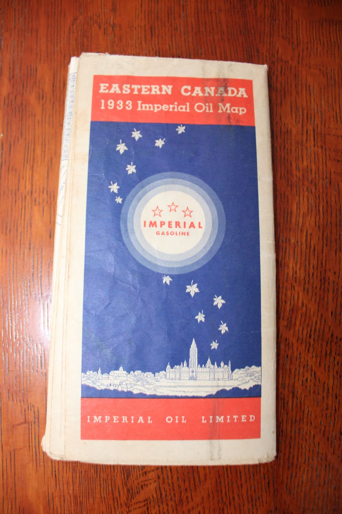 Vintage Imperial Oil 1933 Map of Eastern Canada