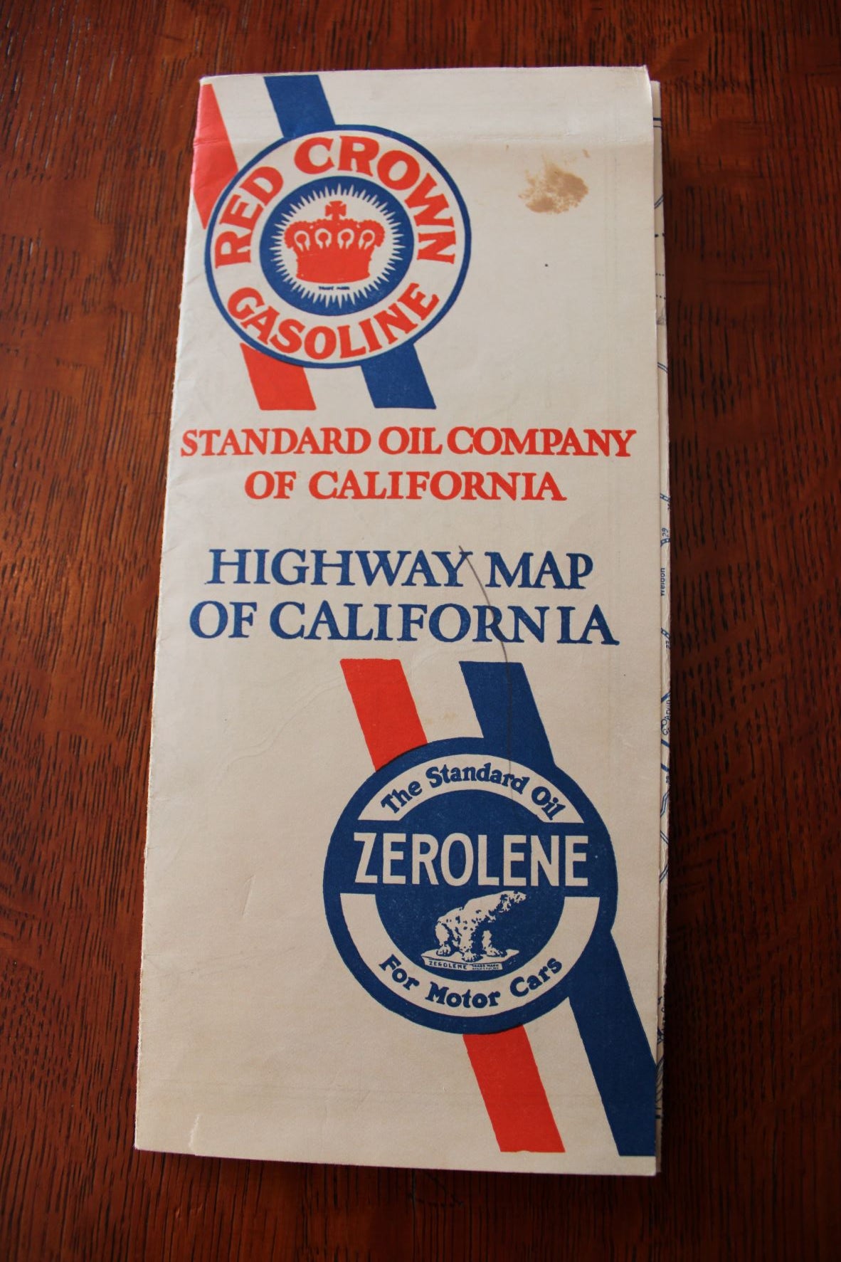 Vintage Standard Oil Red Crown Gasoline Road Map - California