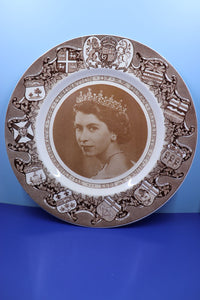 Queen Elizabeth II Coronation Plate with Provinces by Clarice Cliff