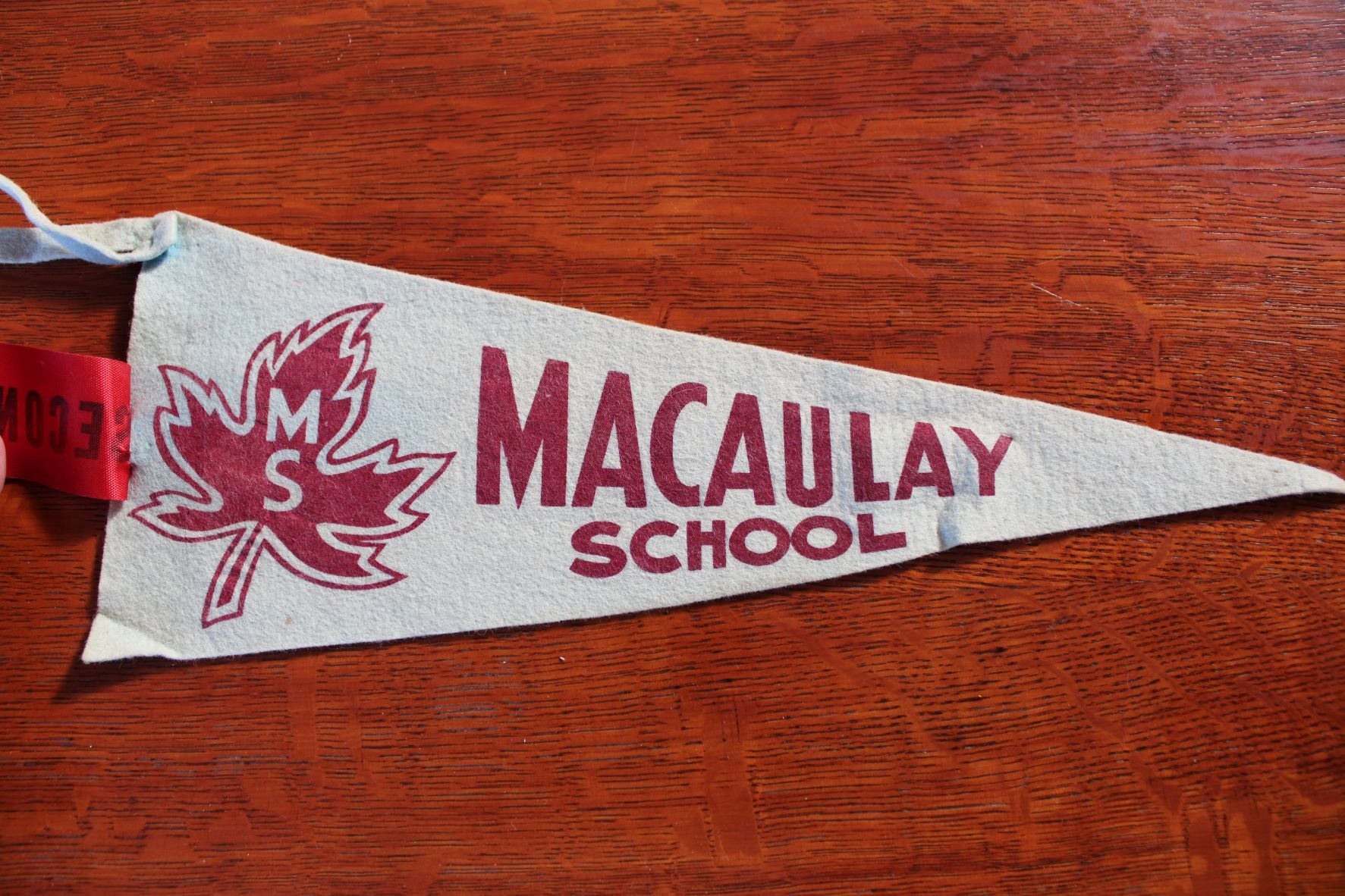 Vintage Pennant With Sports Ribbon - Macaulay School