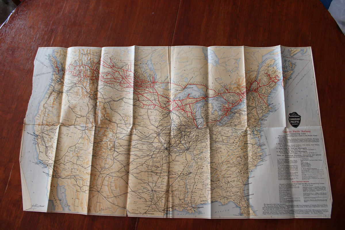 Vintage Canadian Pacific Railway Map Feb 1927 Ma Mère Et Moi Antiques Vintage Canadian Pacific Railway Map Feb 1927 Ma Mère Et Moi Antiques