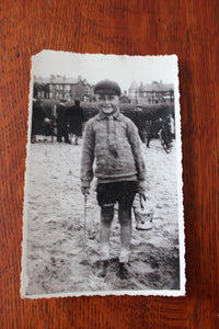 Vintage RPPC - Boy At Seaside With Tin Sand Pail