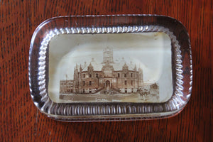 Antique Glass Paperweight - Souvenir - City Hall, Stratford