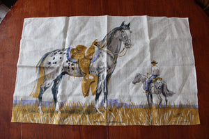 Vintage Irish Linen Tea Towel - Appaloosa - Ulster