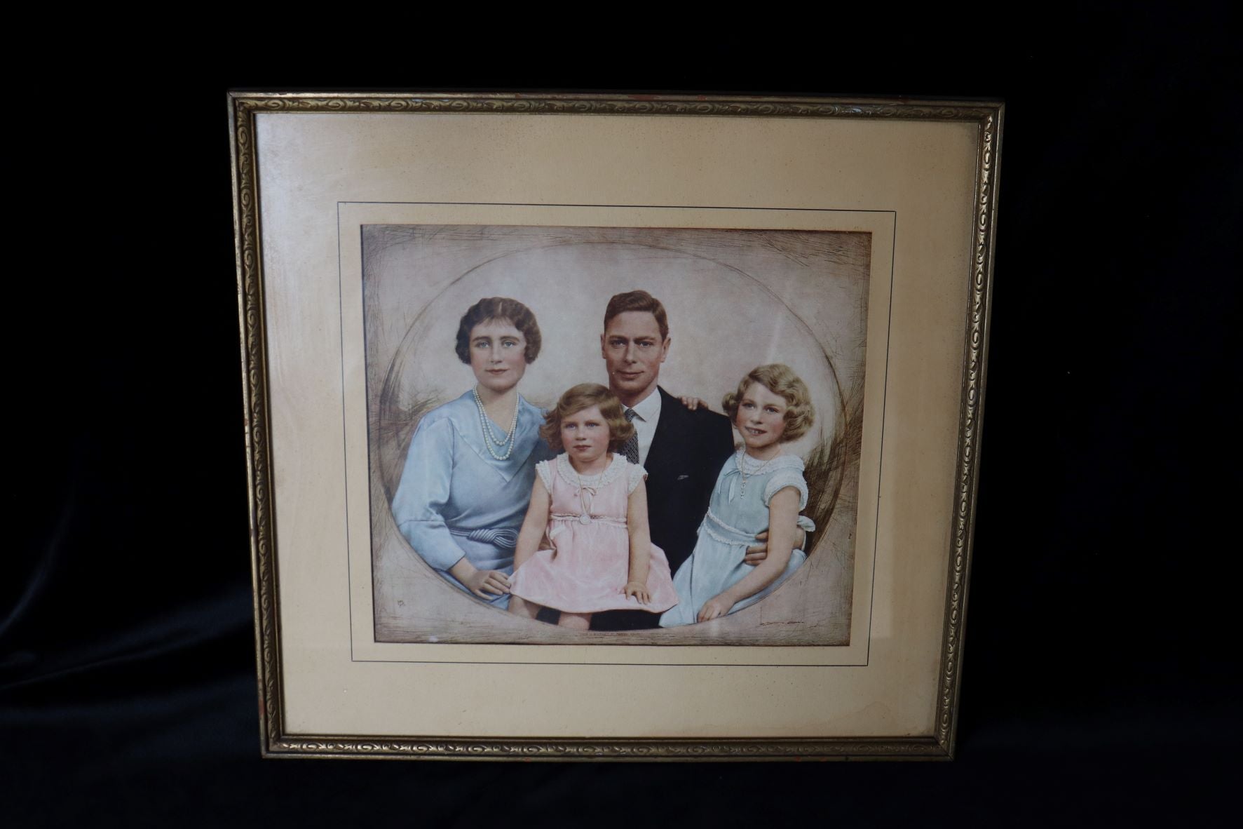 Vintage Framed Print of King George VI And His Family