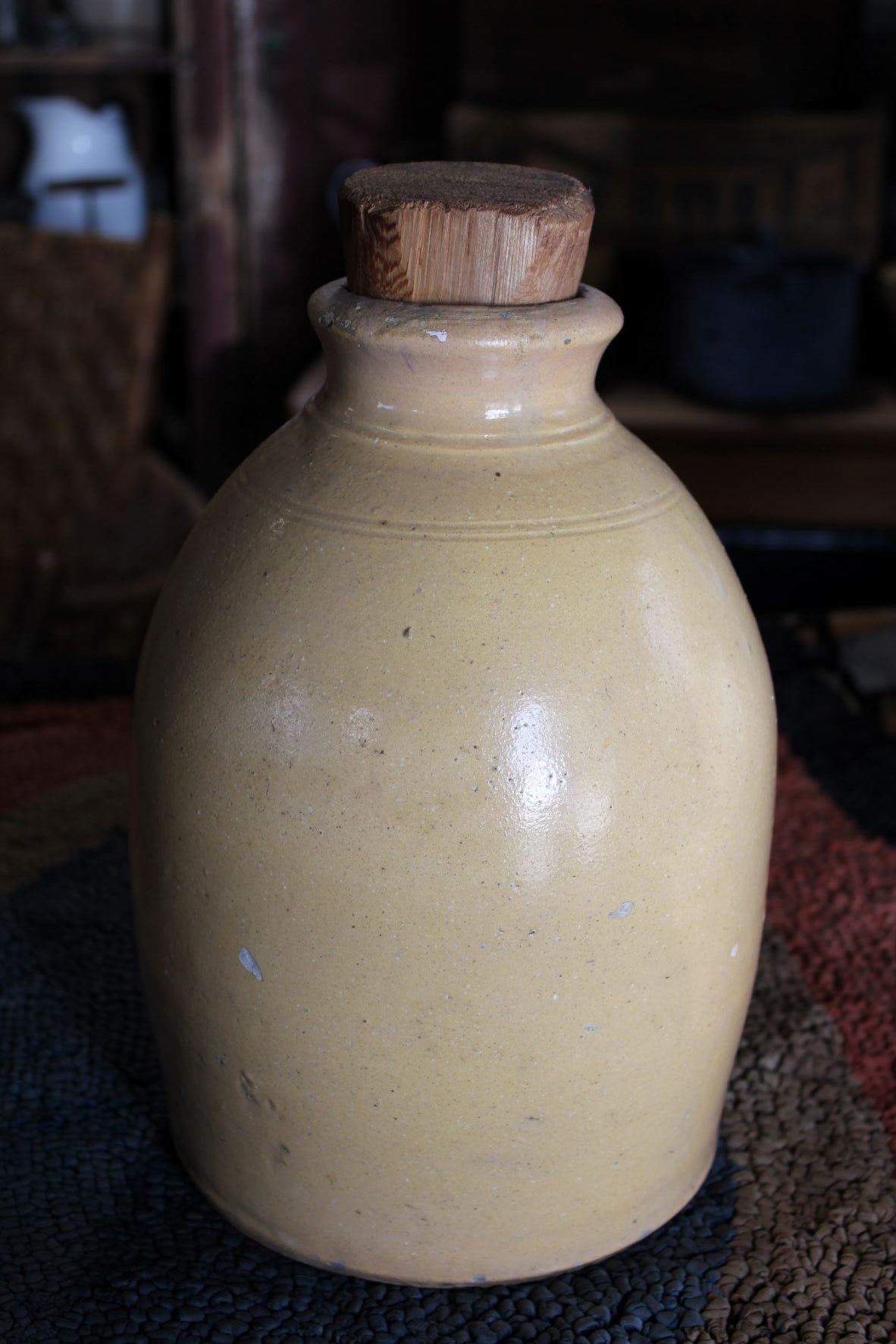 Vintage Crock With Yellowish Glaze