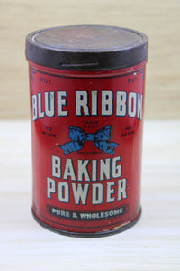 Vintage Blue Ribbon Baking Powder Tin