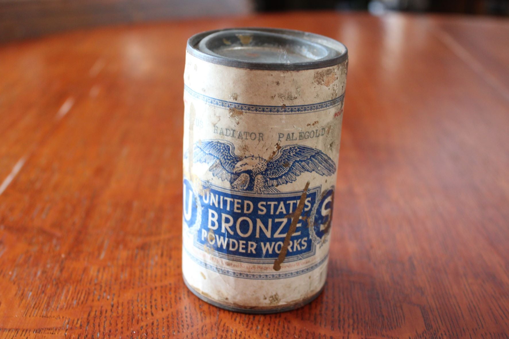 Vintage Bronze Powder Tin