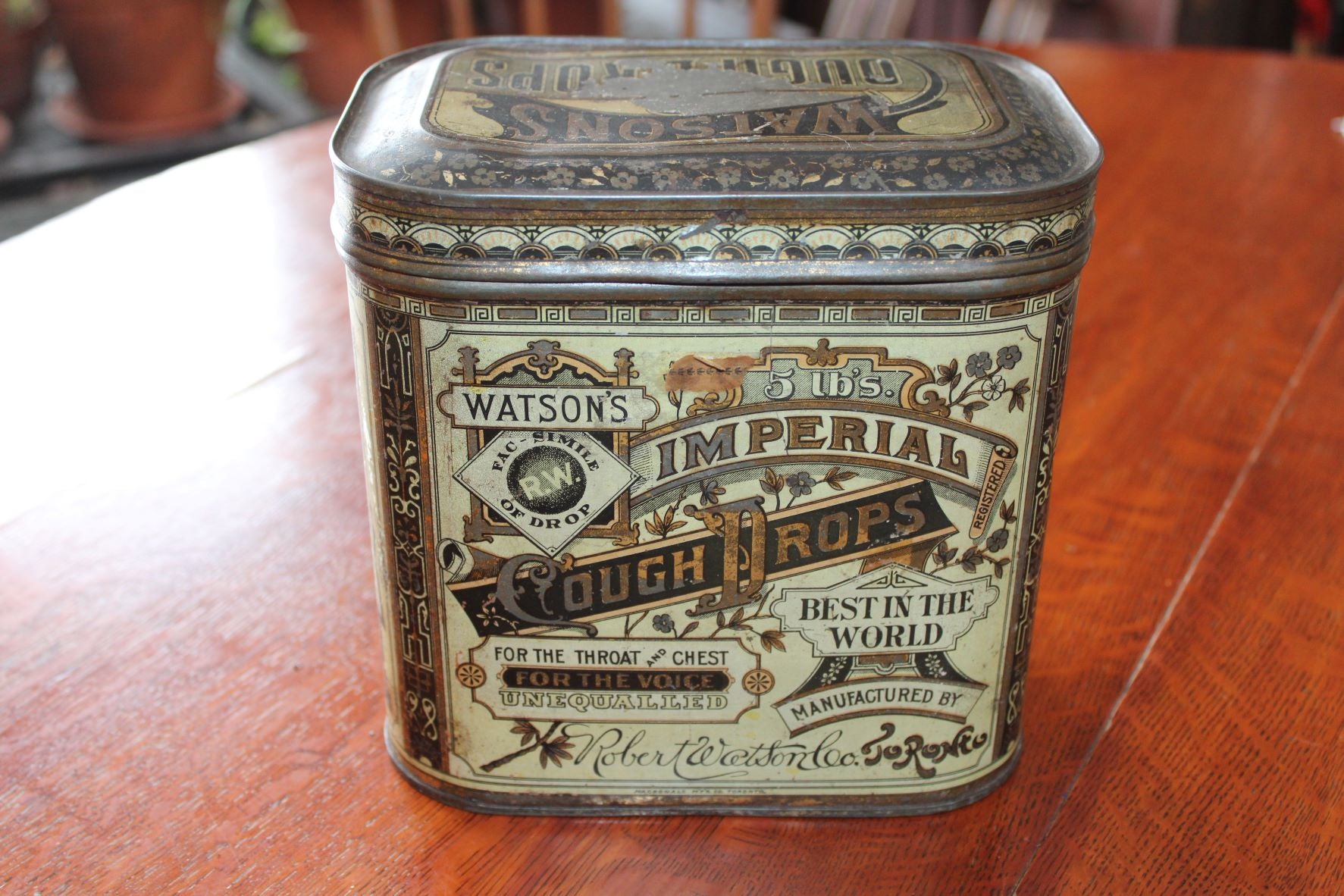 Vintage Watson's Imperial Cough Drops Tin - Toronto