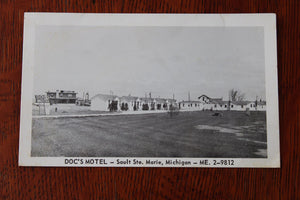 Vintage RPPC Doc's Motel - Sault Ste Marie, Michigan