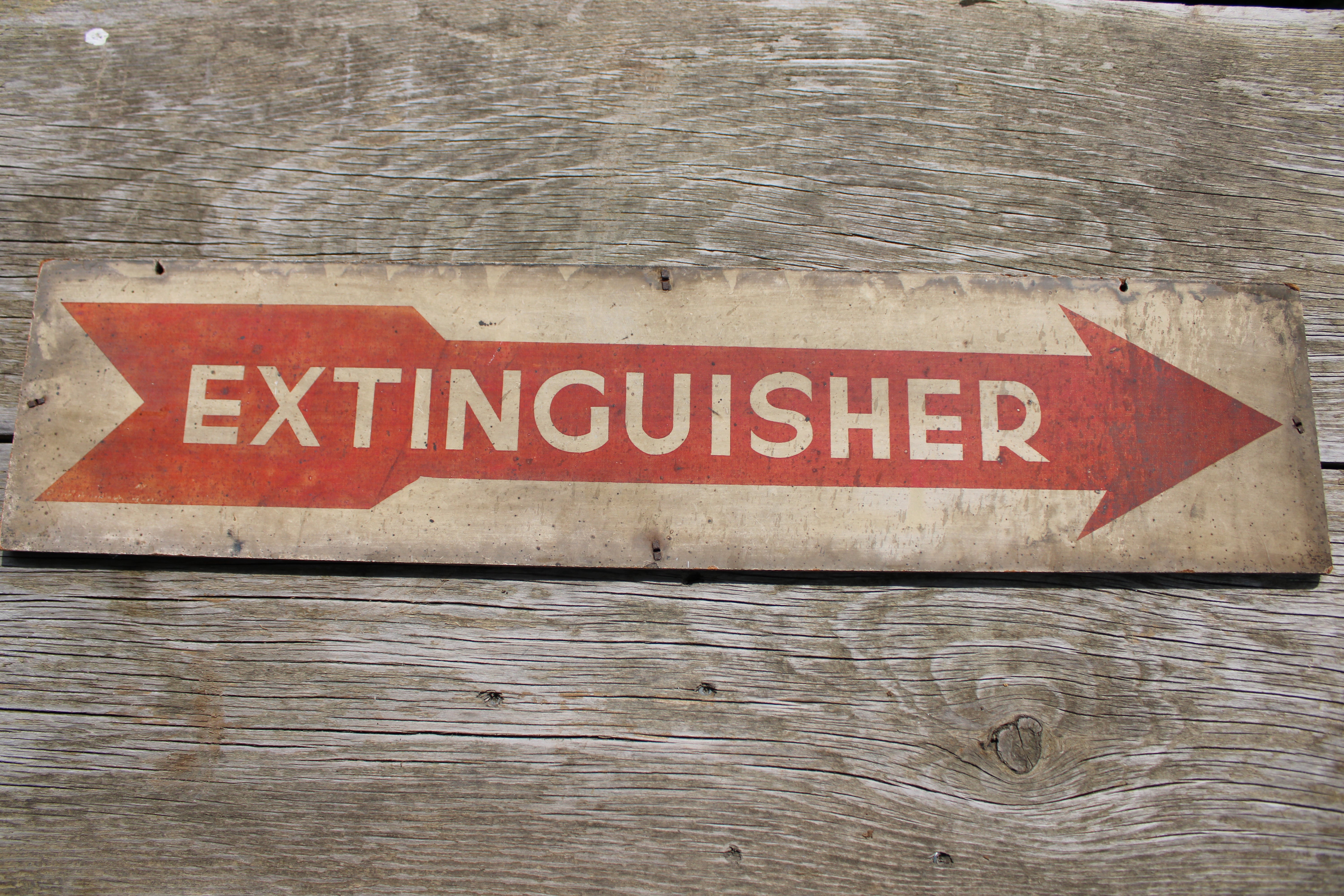 Vintage "Extinguisher" Sign - Double Sided