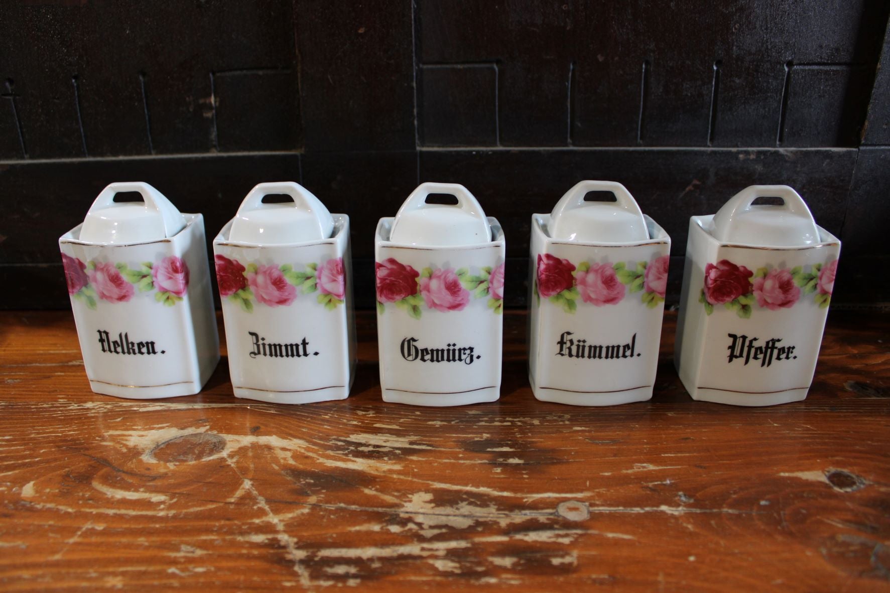 Old Porcelain Spice Set - German