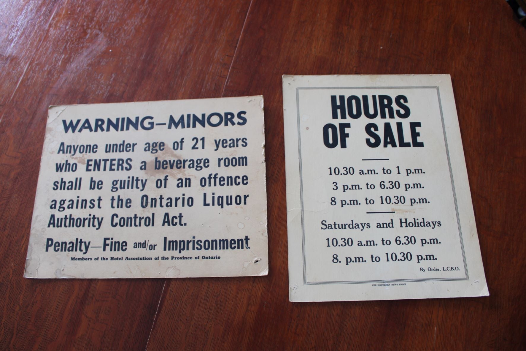 Vintage Pair Of Liquor Board Signs