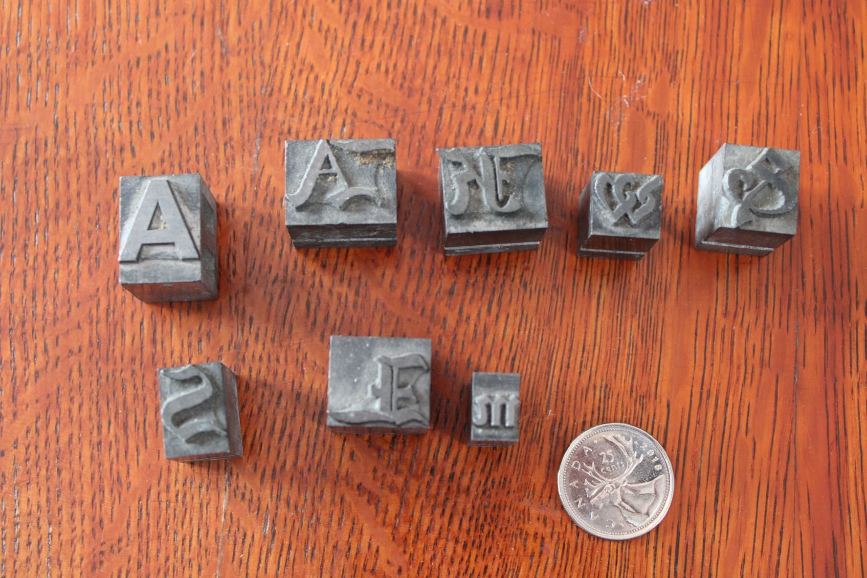 Vintage Lot Of Printer's Blocks - Letters