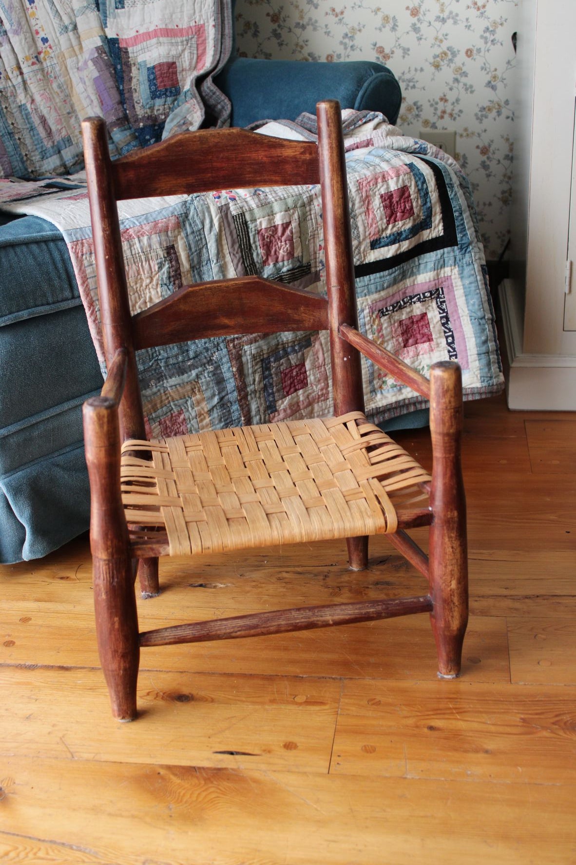 Antique Small Child's Ladder Back Chair
