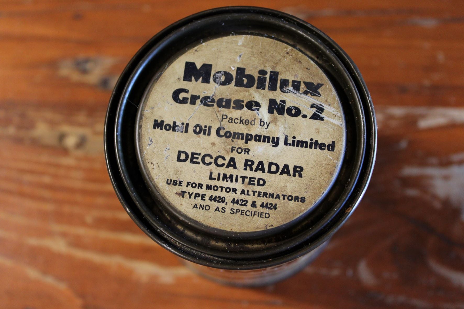 Vintage Mobilux Grease No. 2 Can - Mobil Oil Company