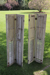 Pair of Vintage Wooden Double Shutters