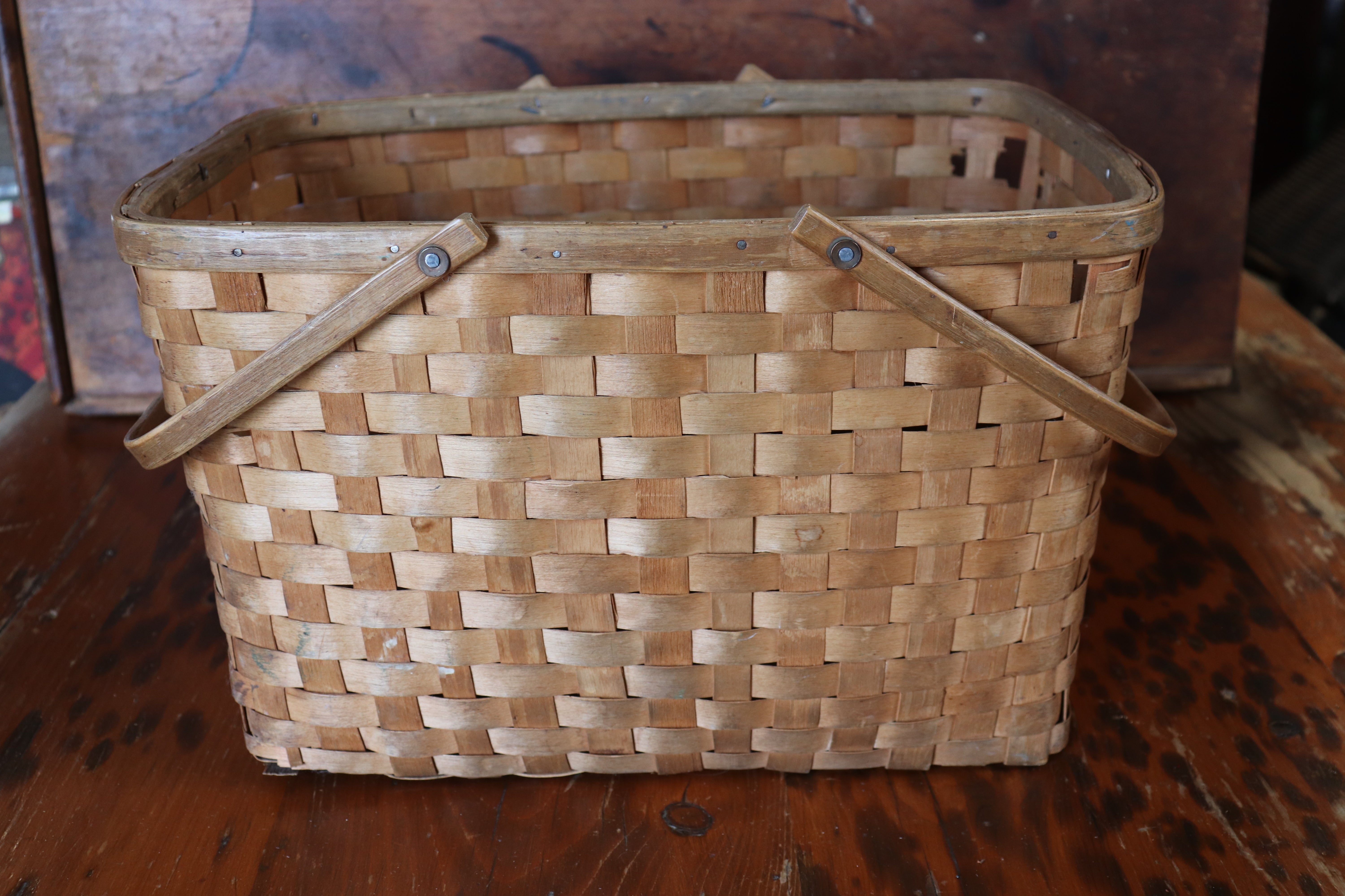 Vintage Double Handled Basket