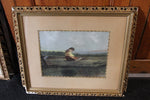 Load image into Gallery viewer, Vintage Painting Of A Girl In A Row Boat
