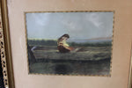 Load image into Gallery viewer, Vintage Painting Of A Girl In A Row Boat
