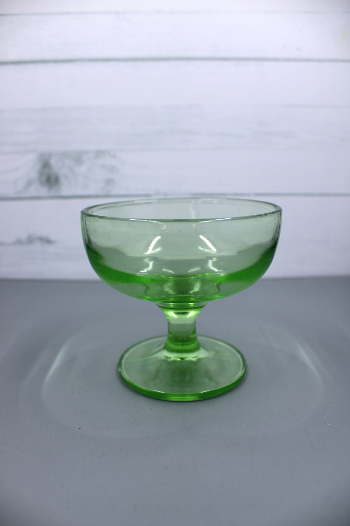 Vintage Green Uranium Glass Footed Sherbert