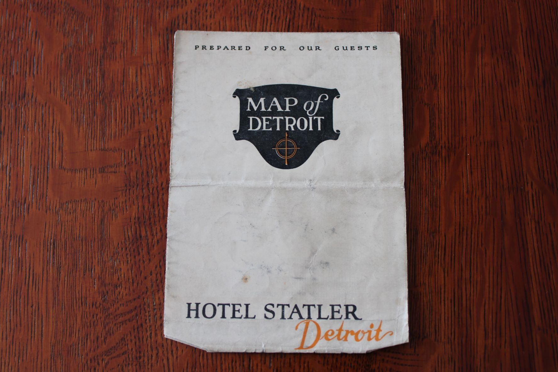 Hotel Statler Map Of Detroit - 1926