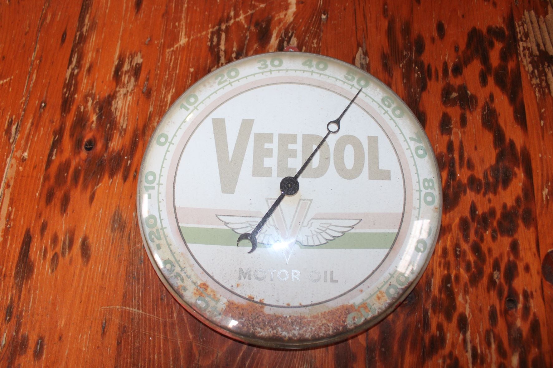 Vintage Veedol Motor Oil Thermometer