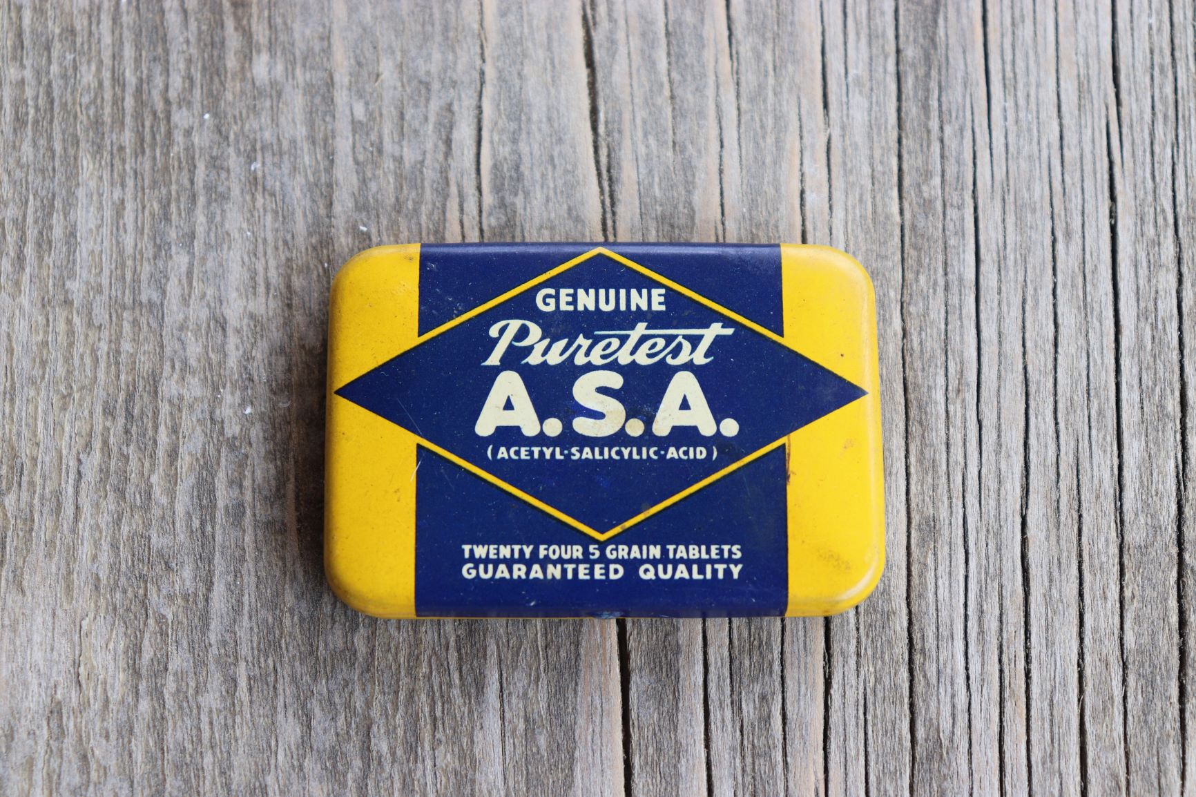 Vintage Puretest A.S.A. Tablets Tin