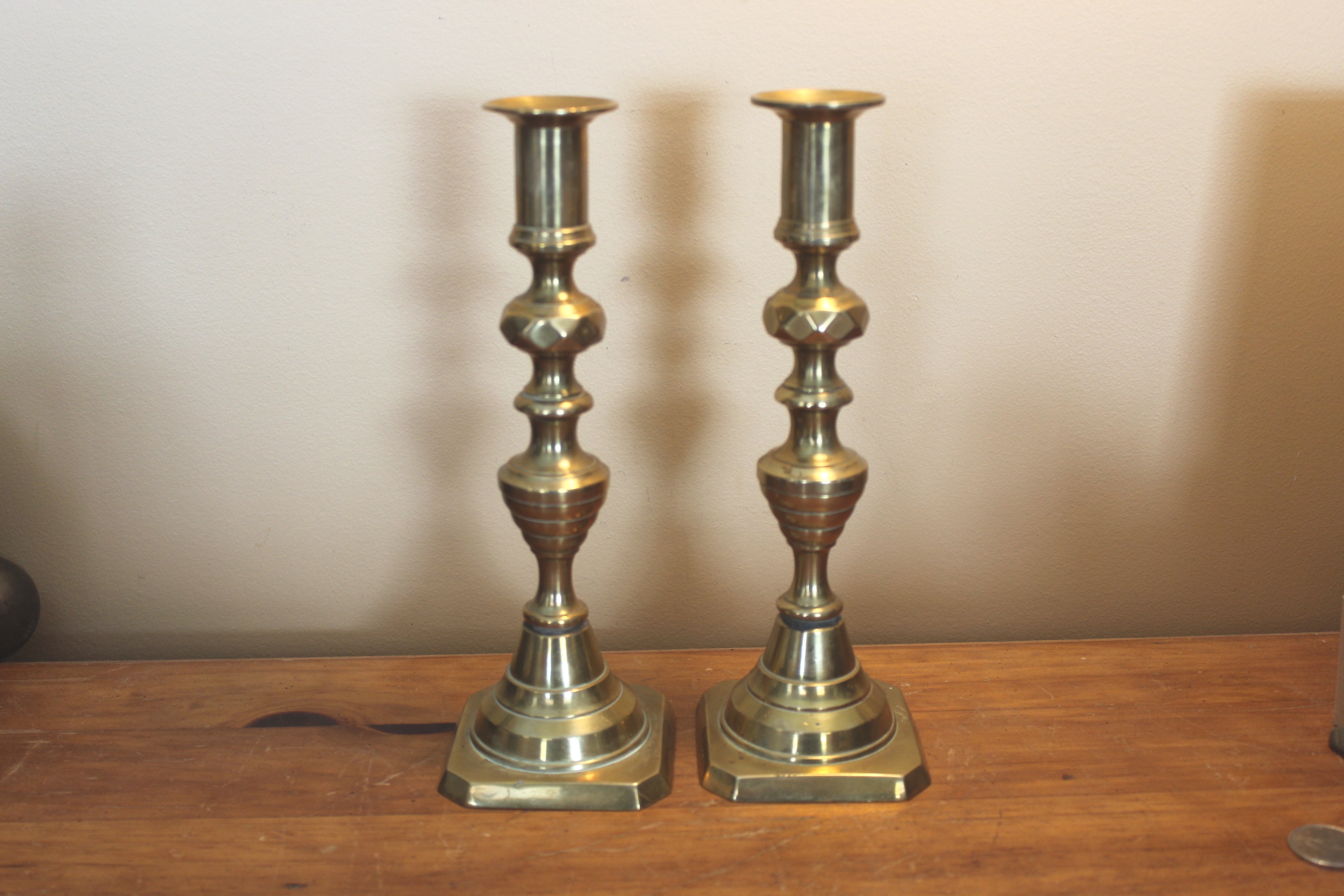 Pair of Vintage Brass Candlesticks - Got Legs Furniture & Décor