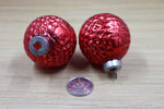 Load image into Gallery viewer, Vintage Pair of Textured Glass Ball Ornaments
