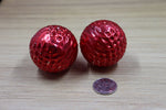 Load image into Gallery viewer, Vintage Pair of Textured Glass Ball Ornaments
