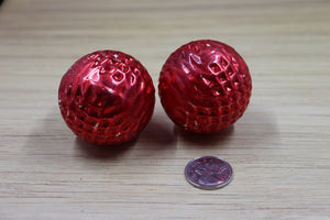 Vintage Pair of Textured Glass Ball Ornaments