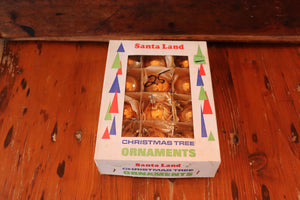 Vintage Box of Gold Ball Ornaments