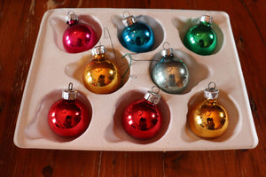 Vintage Box of Christmas Ball Ornaments