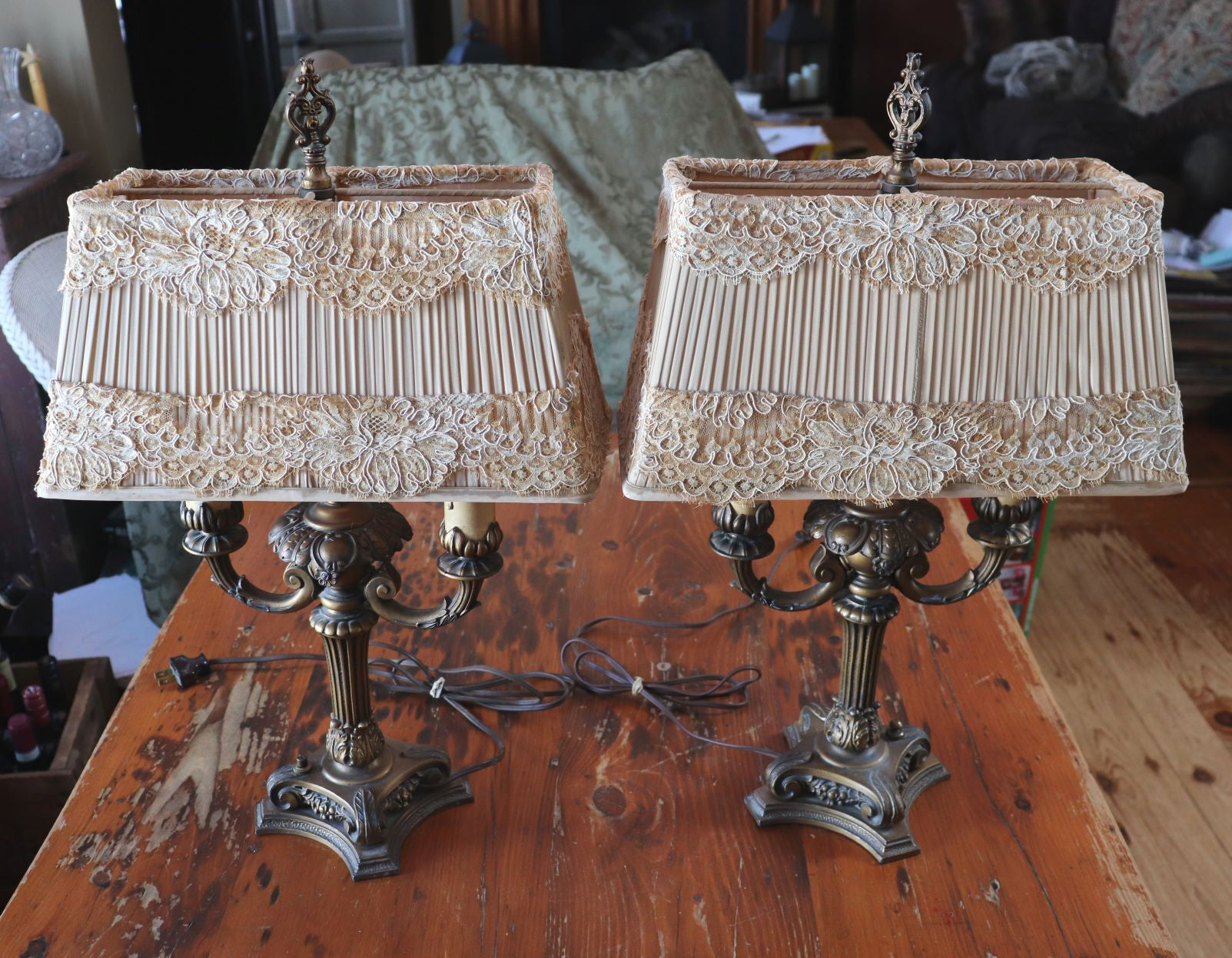 Pair Of Beautiful Old Victorian Style Lamps