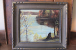 Load image into Gallery viewer, Vintage River Scene Painting - Signed
