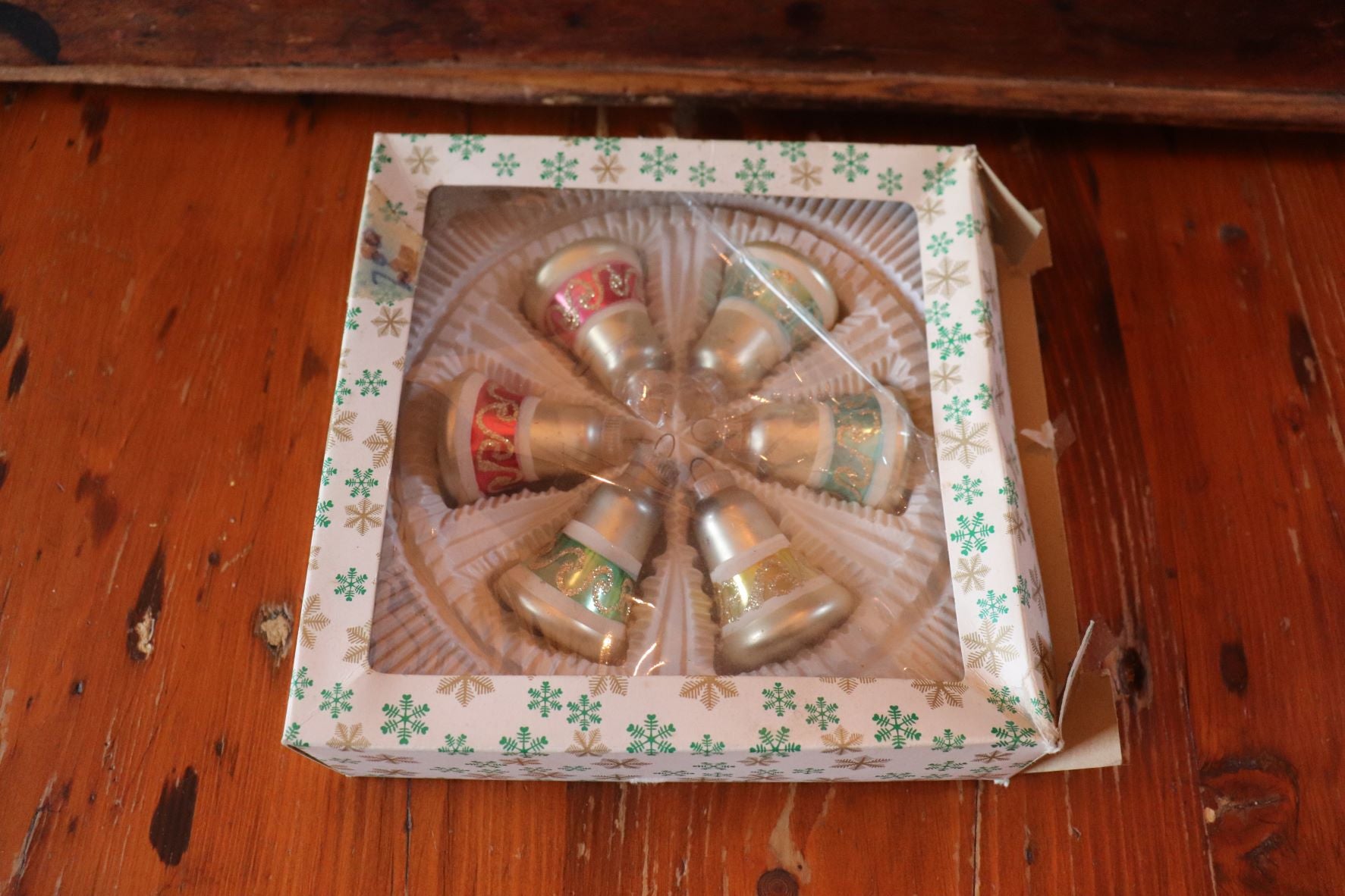 Old Box of Eaton's Glass Bell Ornaments