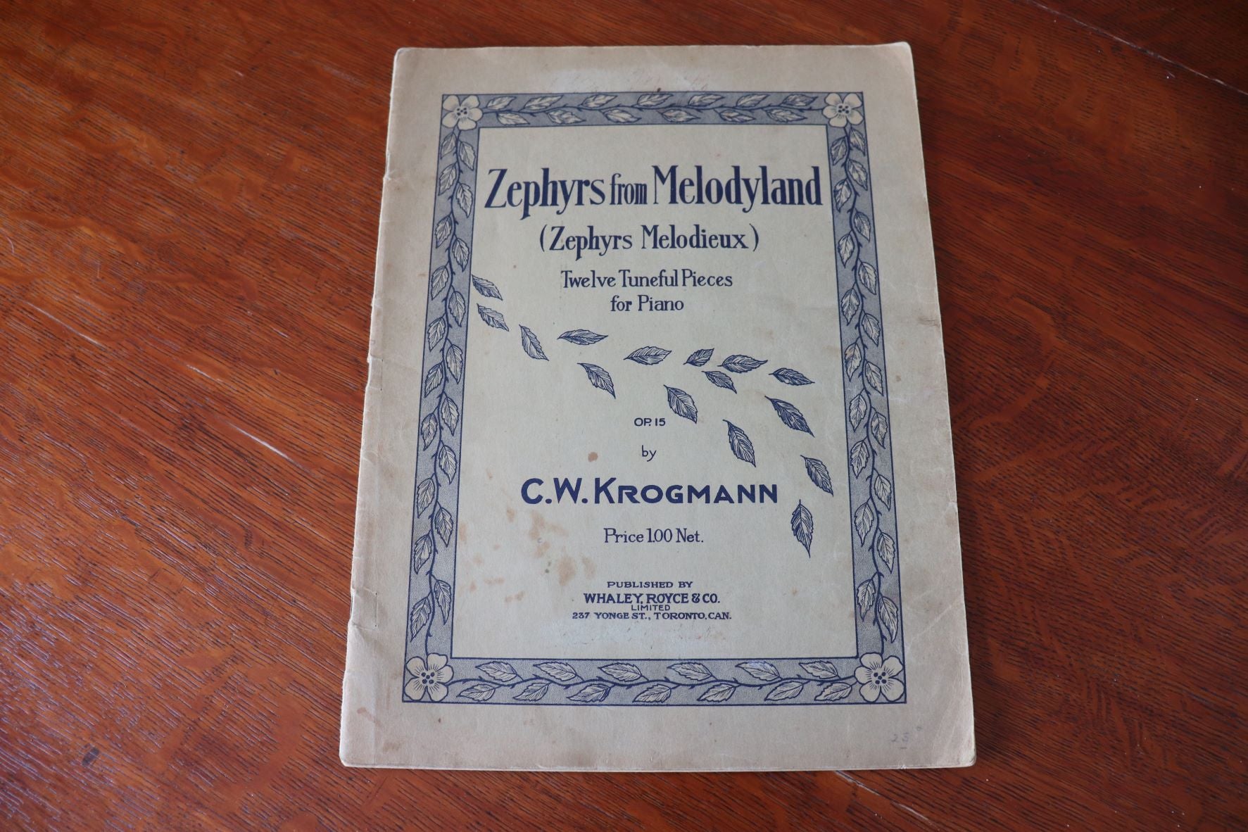 Vintage Sheet Music - Zephyrs From Melodyland - 1926