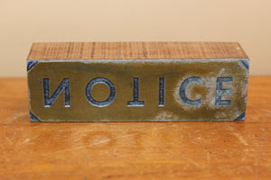 Vintage Printer's Block - NOTICE