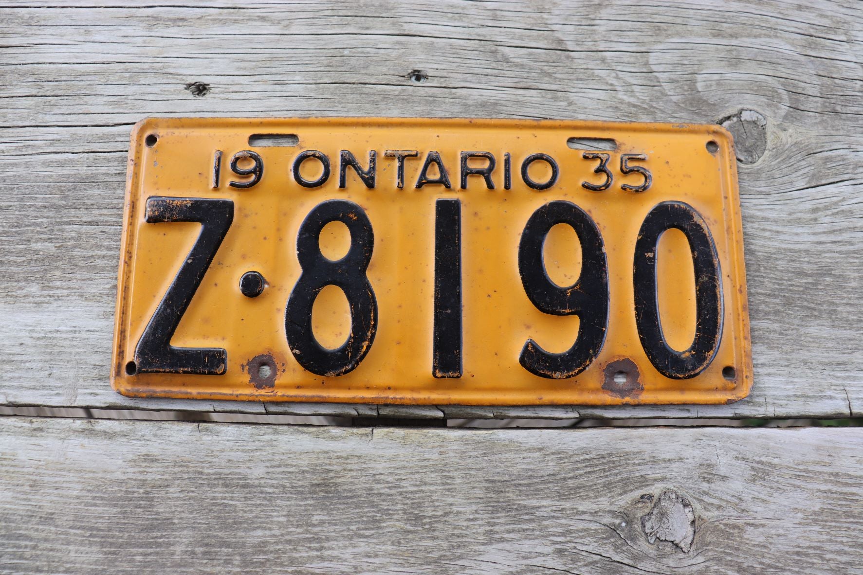 Ontario 1935 License Plate