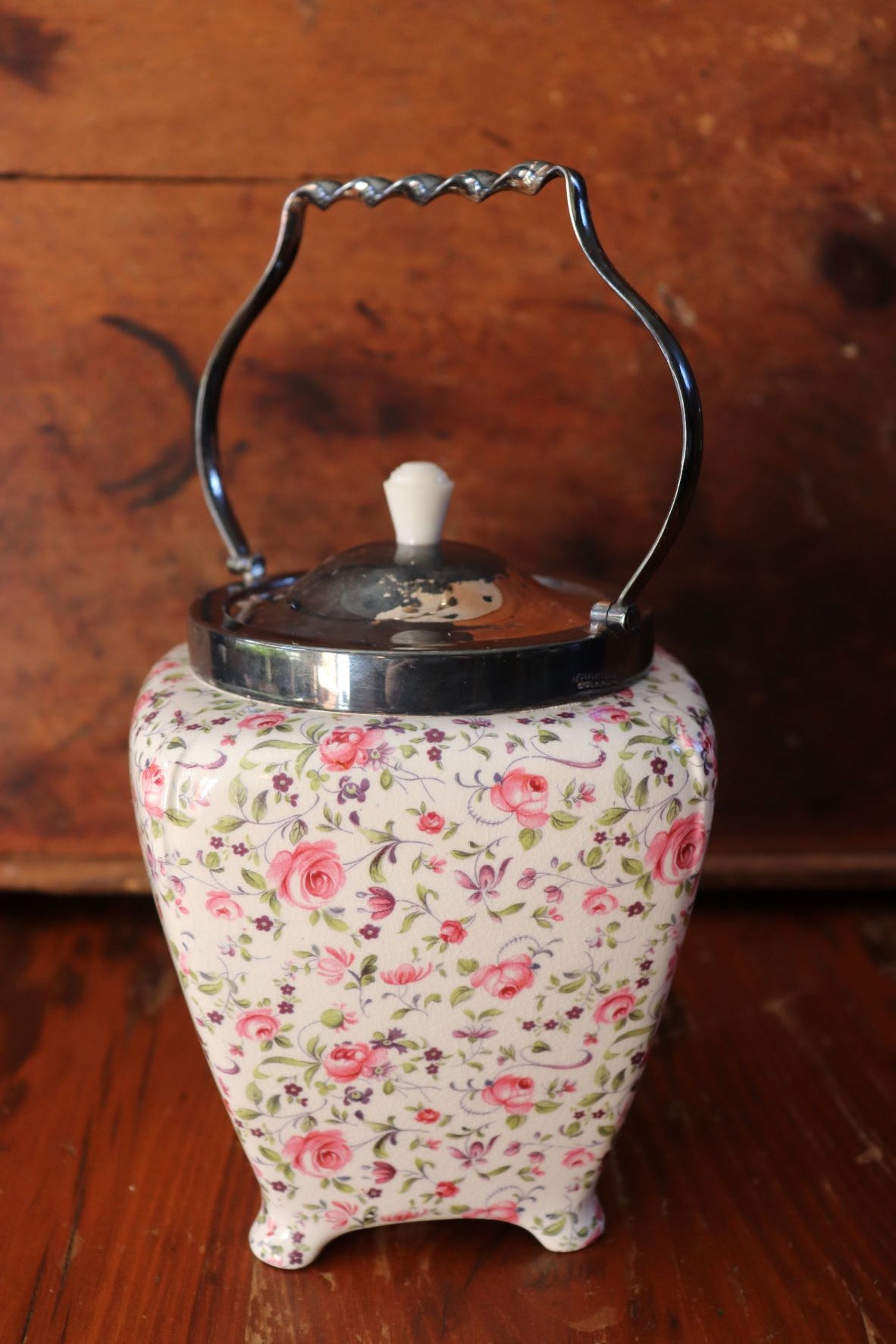 Vintage Chintz Style Biscuit Jar