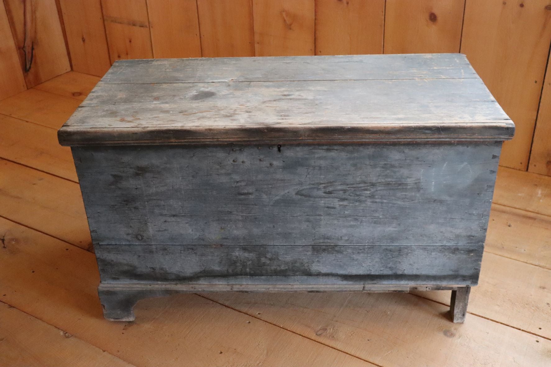 Old Blanket Box in Blue Paint