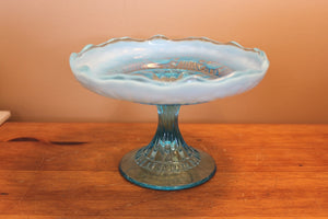 Vintage Pretty Blue Small Pedestal Dish