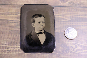 Old Tin Type Photograph Of A Boy