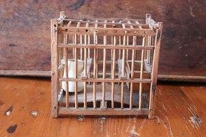 Old Wooden Coal Miner's Canary Bird Cage