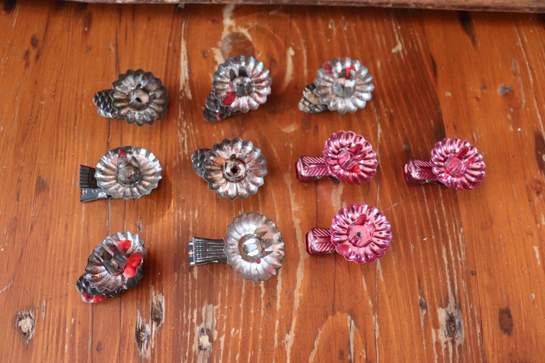 Box Lot of Vintage Tin Candle Clips For Christmas Tree