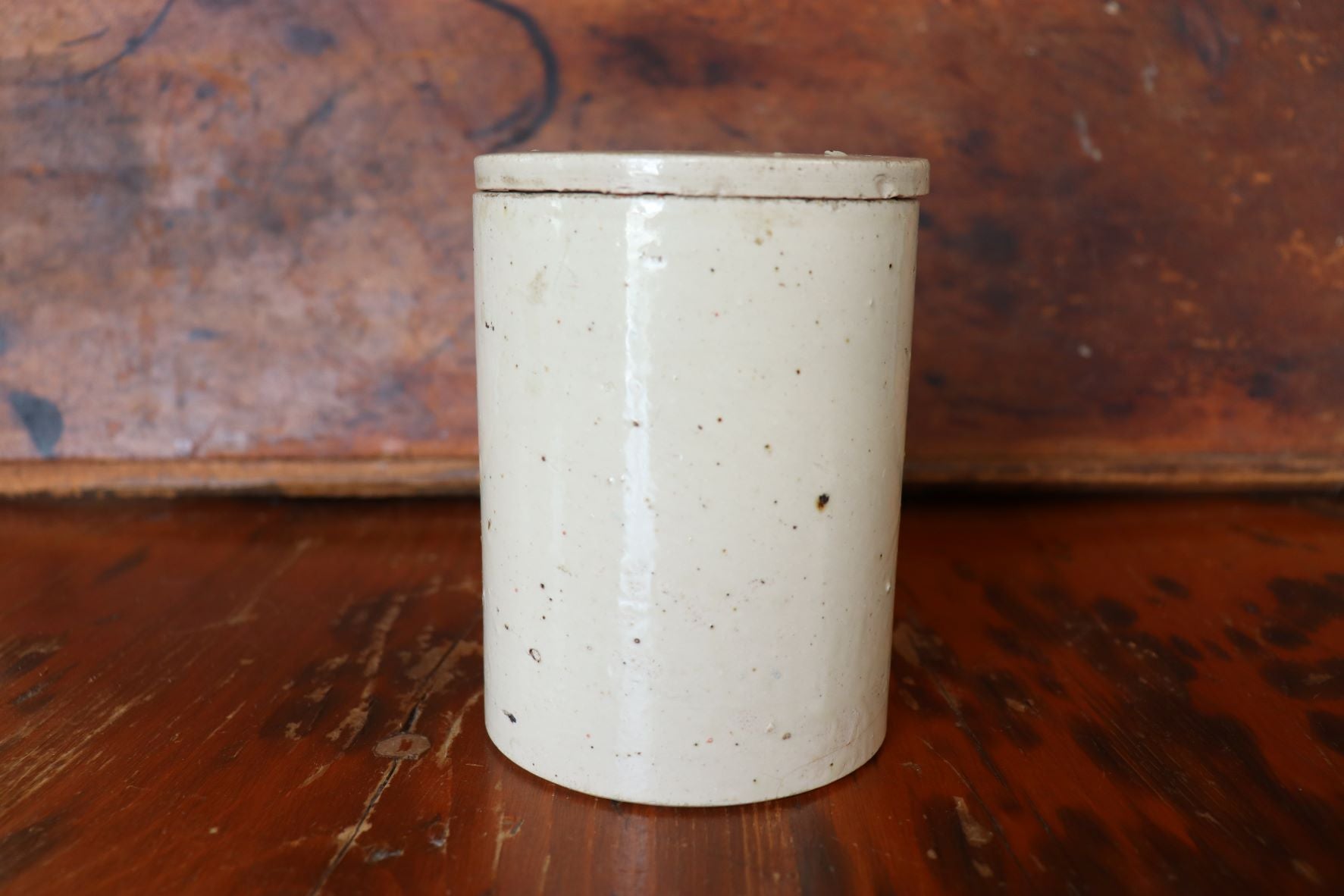Old Stoneware Jar/Canister With Lid