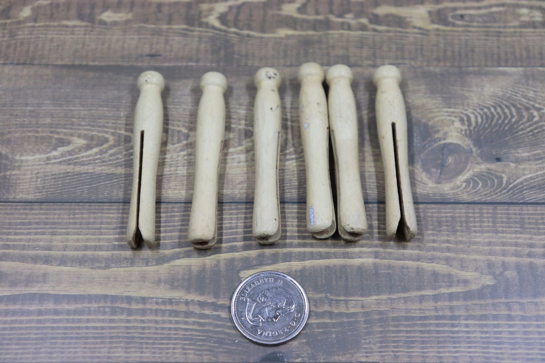 Vintage Doll Size Wooden Clothes Pins